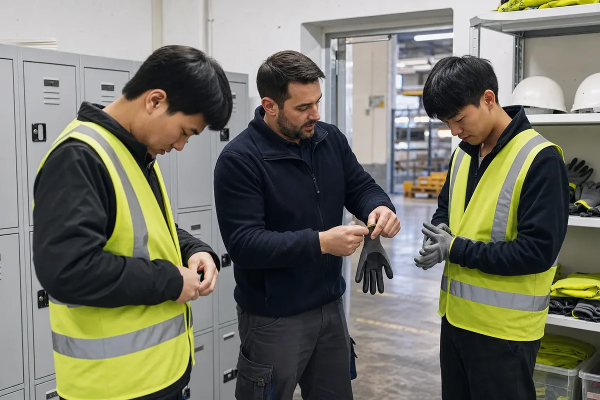 Workers receiving a workplace induction